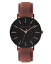 Alfred Sung Metropolitan Date Black Dial & Case Leather strap watch