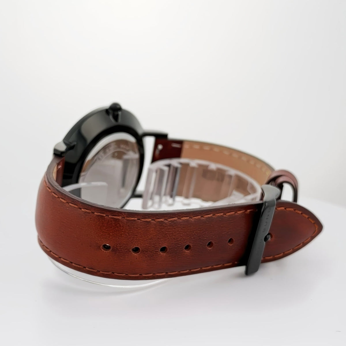 Alfred Sung Metropolitan Date Black Dial & Case Leather strap watch — Metropolitan Date Black Dial & Case…, alternate view 3