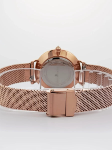 Alfred Sung Serenity Mother of Pearl White Dial Rosegold Bracelet Ladies watch