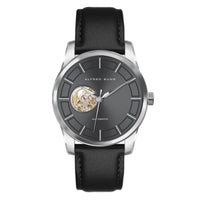 Alfred Sung Automatic Black Leather Strap Men's watch — Automatic Black Leather Strap Men's watch