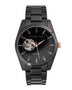 Alfred Sung Automatic Rosegold Accents Black Bracelet Men's watch