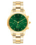 Alfred Sung Chronograph Green Sunray Dial Gold Bracelet Men's watch