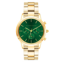 Alfred Sung Chronograph Green Sunray Dial Gold Bracelet Men's watch — Chronograph Green Sunray Dial Gold…