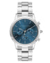 Alfred Sung Chronograph Blue Sunray Dial Silver Bracelet Men's watch