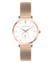 Alfred Sung Serenity Sunray White Dial Rosegold Bracelet Ladies watch