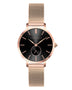 Alfred Sung Serenity Sunray Black Dial Rosegold Bracelet Ladies watch