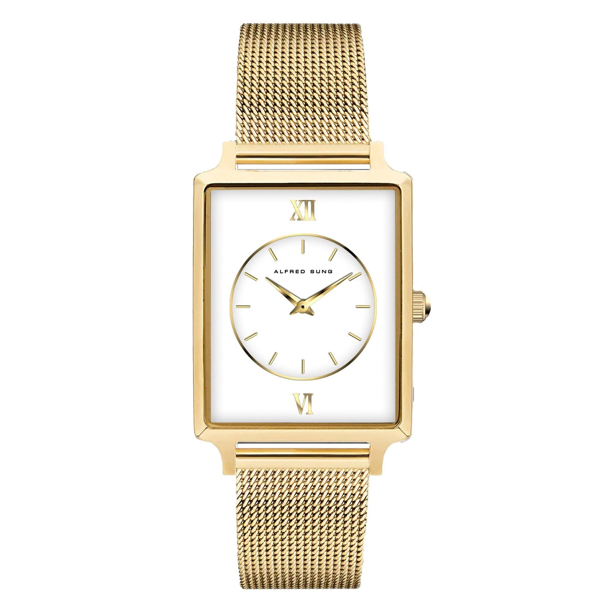 Alfred Sung Horizon Sunray White Dial Gold Bracelet Ladies watch — Horizon Sunray White Dial Gold Bracelet…