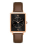 Alfred Sung Horizon Sunray Black Dial Brown Leather Strap Ladies watch