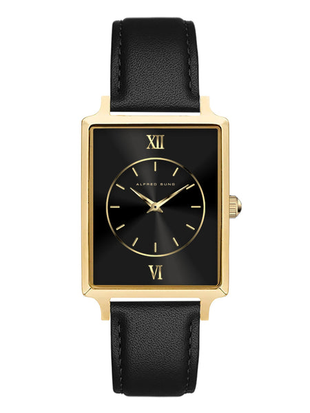 Alfred Sung Horizon Sunray Black Dial & Leather Strap Ladies watch