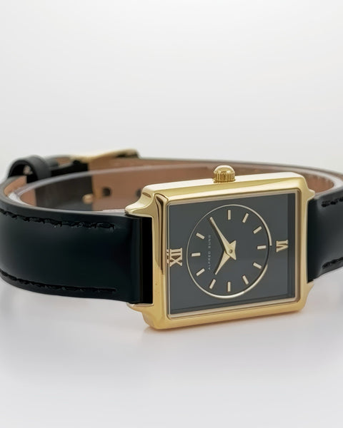 Alfred Sung Horizon Sunray Black Dial & Leather Strap Ladies watch