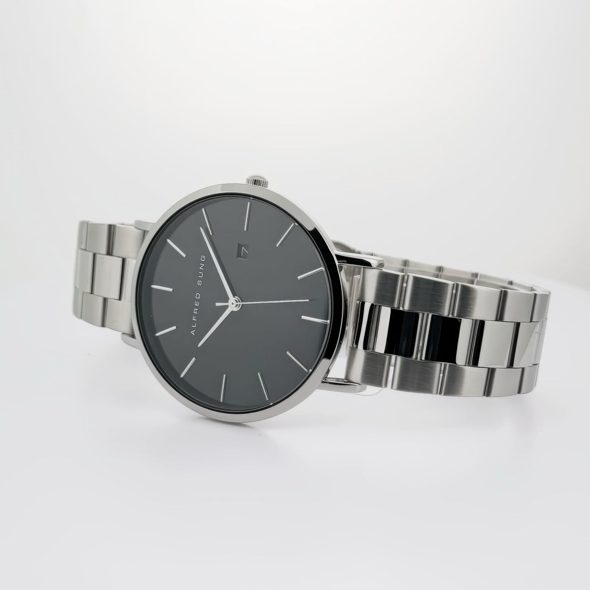 Alfred Sung Metropolitan Date Black Dial Silver Bracelet watch — Metropolitan Date Black Dial Silver Bracelet…, alternate…
