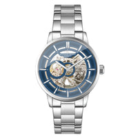 Alfred Sung Automatic III Blue Skeleton Dial Silver Bracelet Men's watch — Automatic III Blue Skeleton Dial…