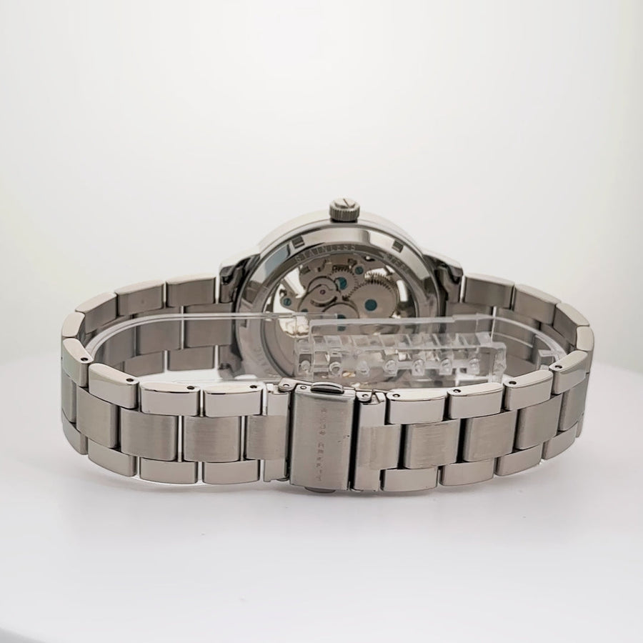 Alfred Sung Automatic III Blue Skeleton Dial Silver Bracelet Men's watch