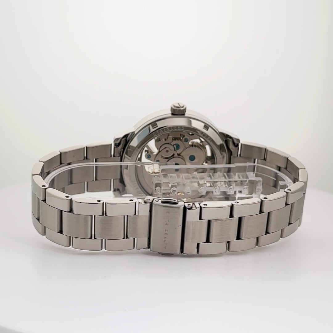 Alfred Sung Automatic III Blue Skeleton Dial Silver Bracelet Men's watch — Automatic III Blue Skeleton Dial…, alternate…