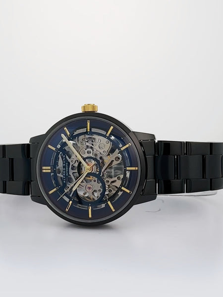 Alfred Sung Automatic III Black Skeleton Dial Black Bracelet Men's watch