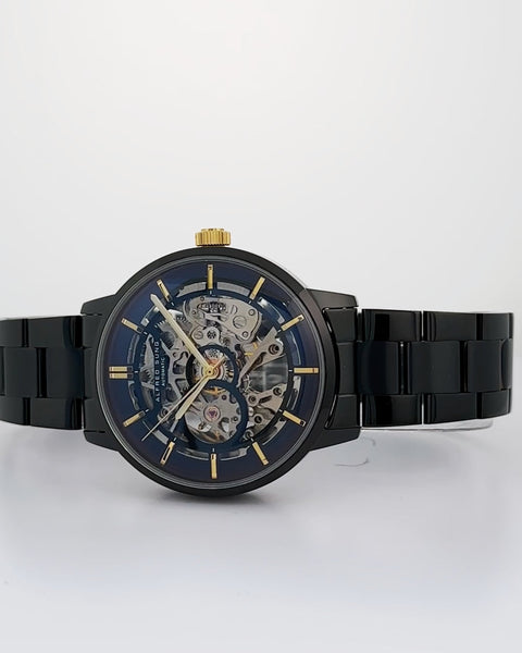 Alfred Sung Automatic III Black Skeleton Dial Black Bracelet Men's watch