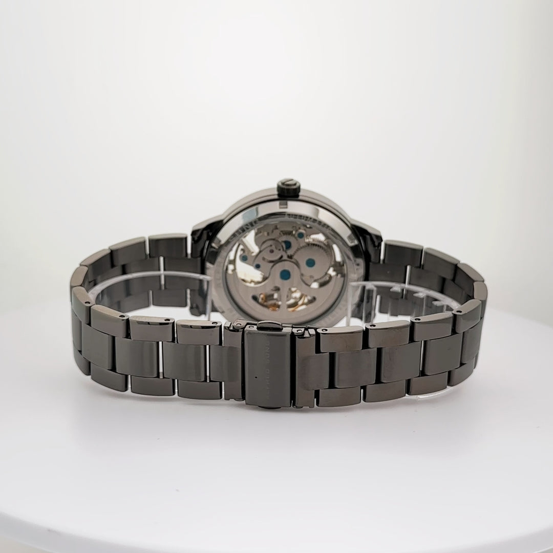 Alfred Sung Automatic III Grey Skeleton Dial Gunmetal Bracelet Men's watch — Automatic III Grey Skeleton Dial…, alternate…
