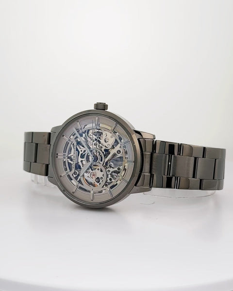 Alfred Sung Automatic III Grey Skeleton Dial Gunmetal Bracelet Men's watch