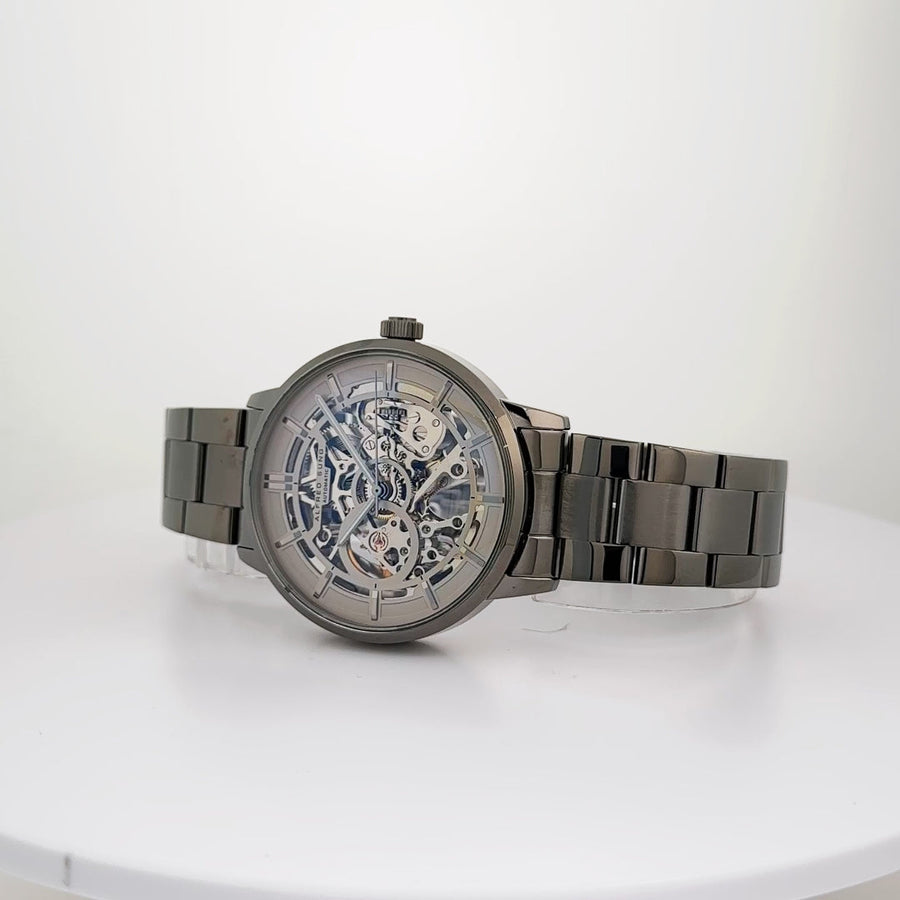 Alfred Sung Automatic III Grey Skeleton Dial Gunmetal Bracelet Men's watch — Automatic III Grey Skeleton Dial…, alternate…