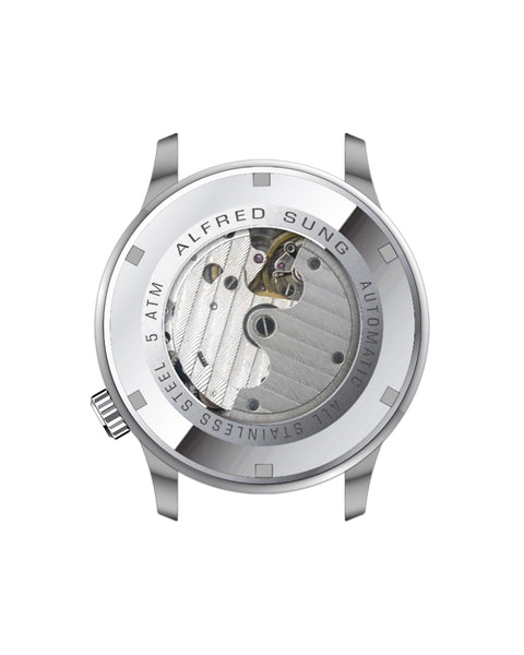 Alfred Sung Automatic II Blue Sunray Dial Silver Bracelet Men's watch