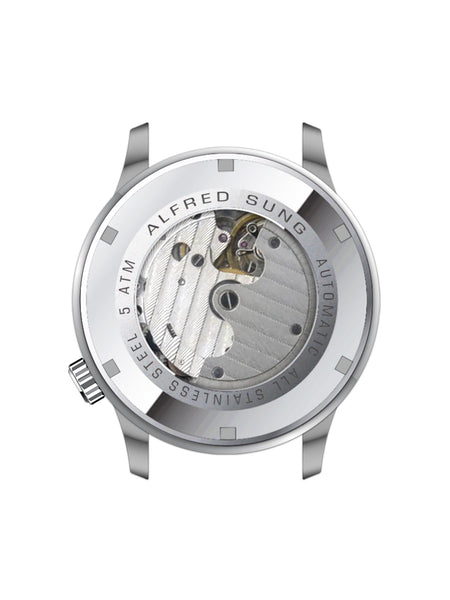 Alfred Sung Automatic II Black Sunray Dial Silver Bracelet Men's watch