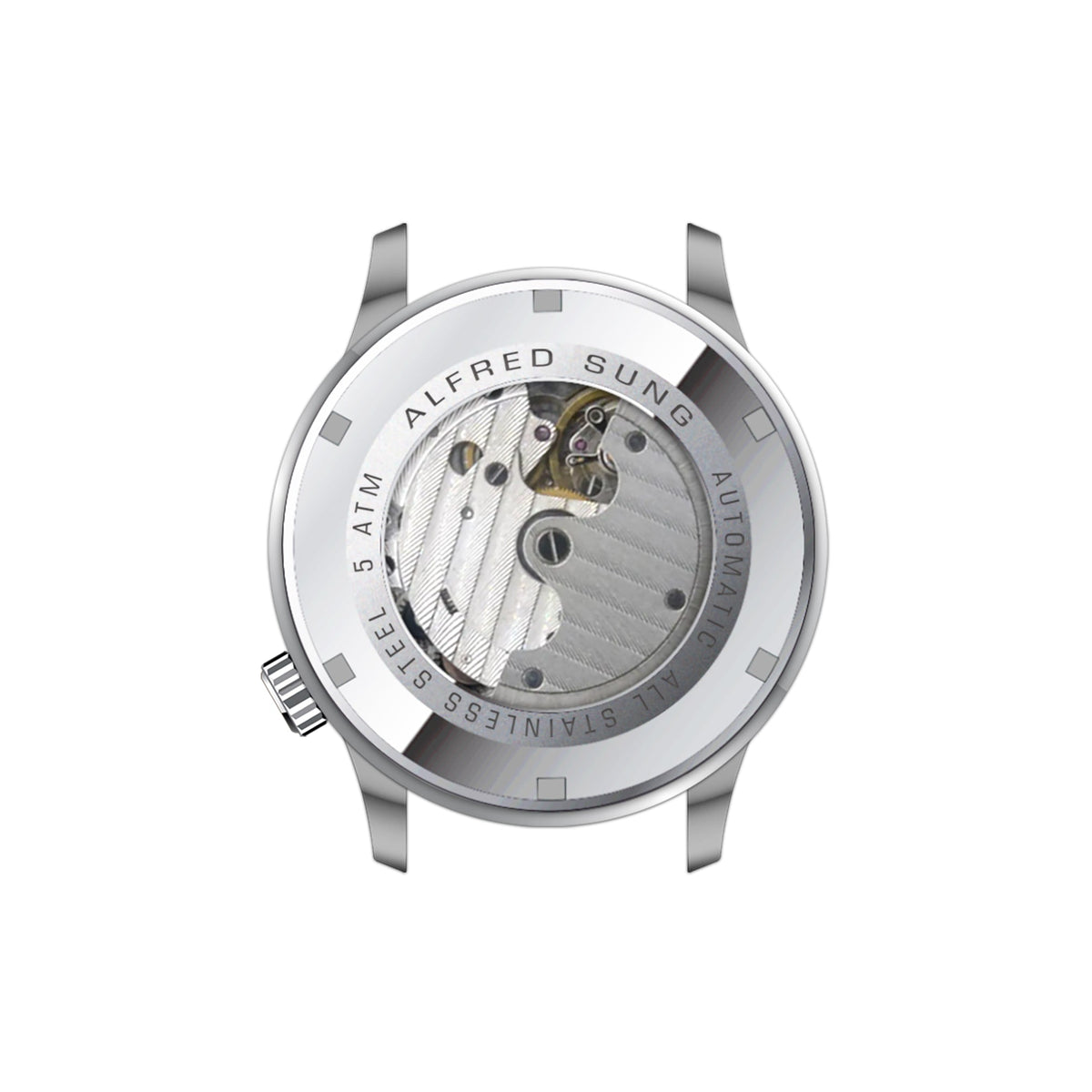 Alfred Sung Automatic II Black Sunray Dial Silver Bracelet Men's watch — Automatic II Black Sunray Dial Silver…, alternate…