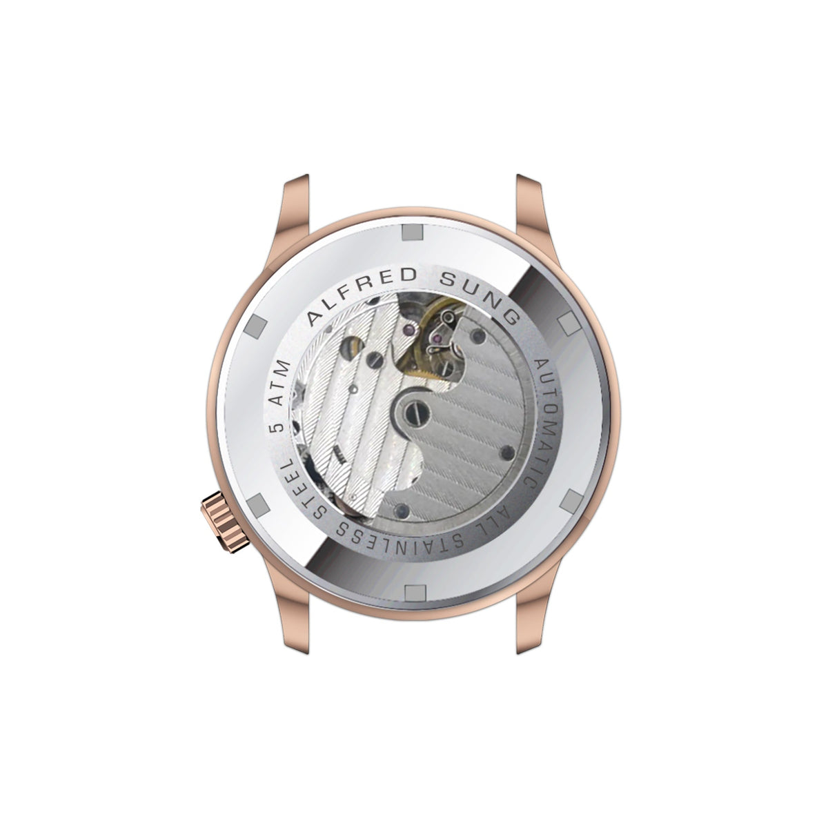 Alfred Sung Automatic II Silver Sunray Dial Black Leather Strap Men's watch — Automatic II Silver Sunray Dial…, alternate…