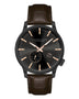 Alfred Sung Automatic II Black Sunray Dial Brown Leather Strap Men's watch