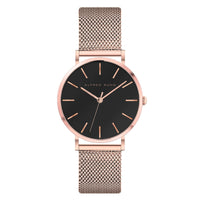 Alfred Sung Muse Black Dial Rosegold Bracelet Ladies watch — Muse Black Dial Rosegold Bracelet Ladies watch