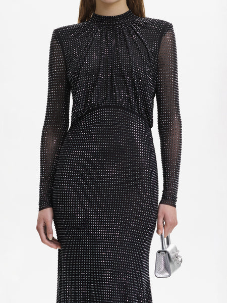 Firona™ | Crystal Mesh Maxi Dress - Opulent Empire