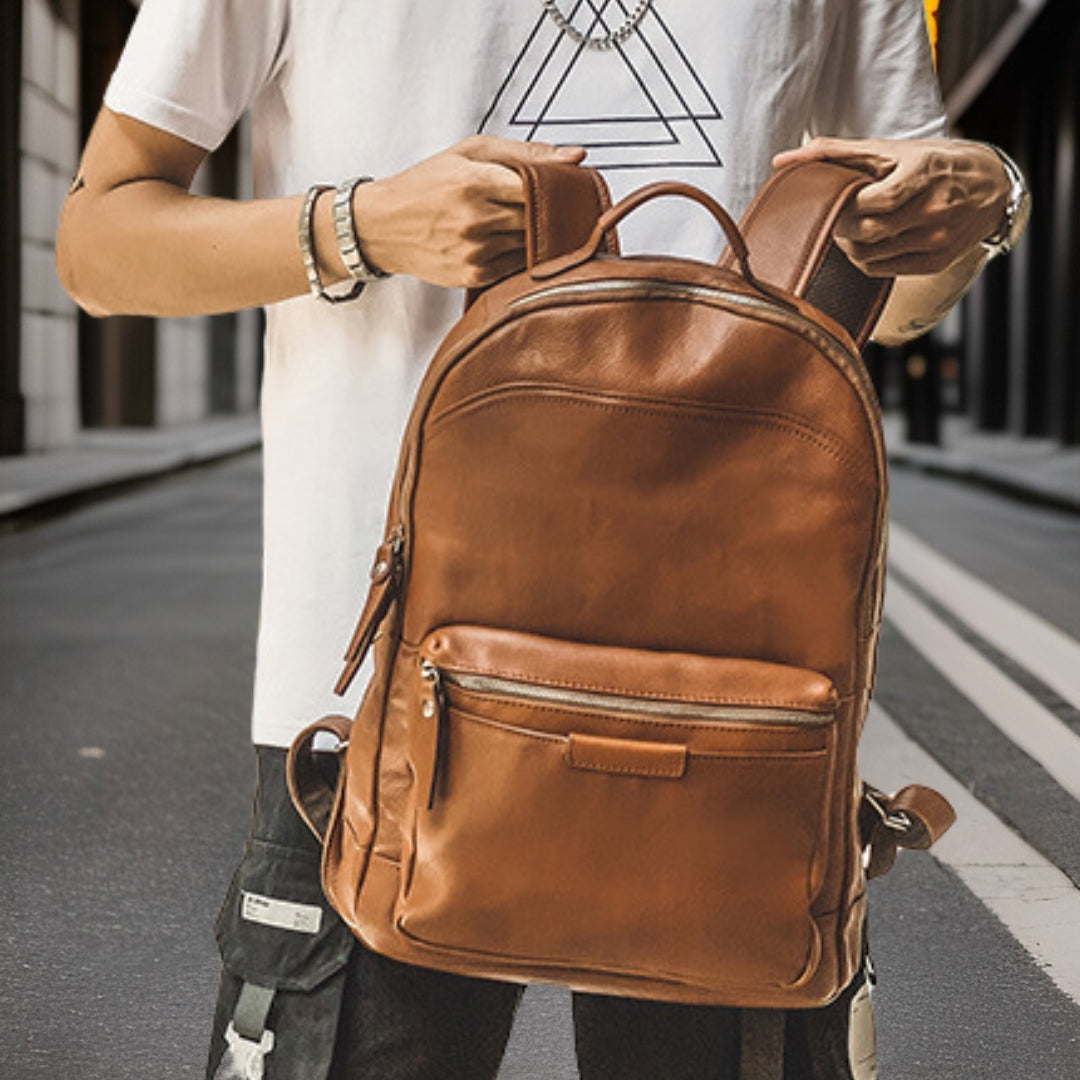 Alexander™ — Premium Leather Backpack Men's Statement Handbag, alternate view 2