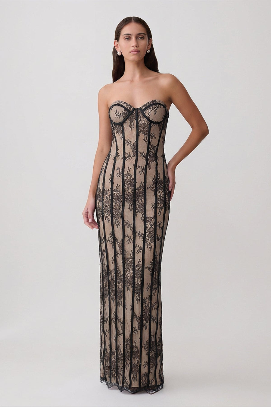 Floral Lace Back-Tie Bodycon Dress