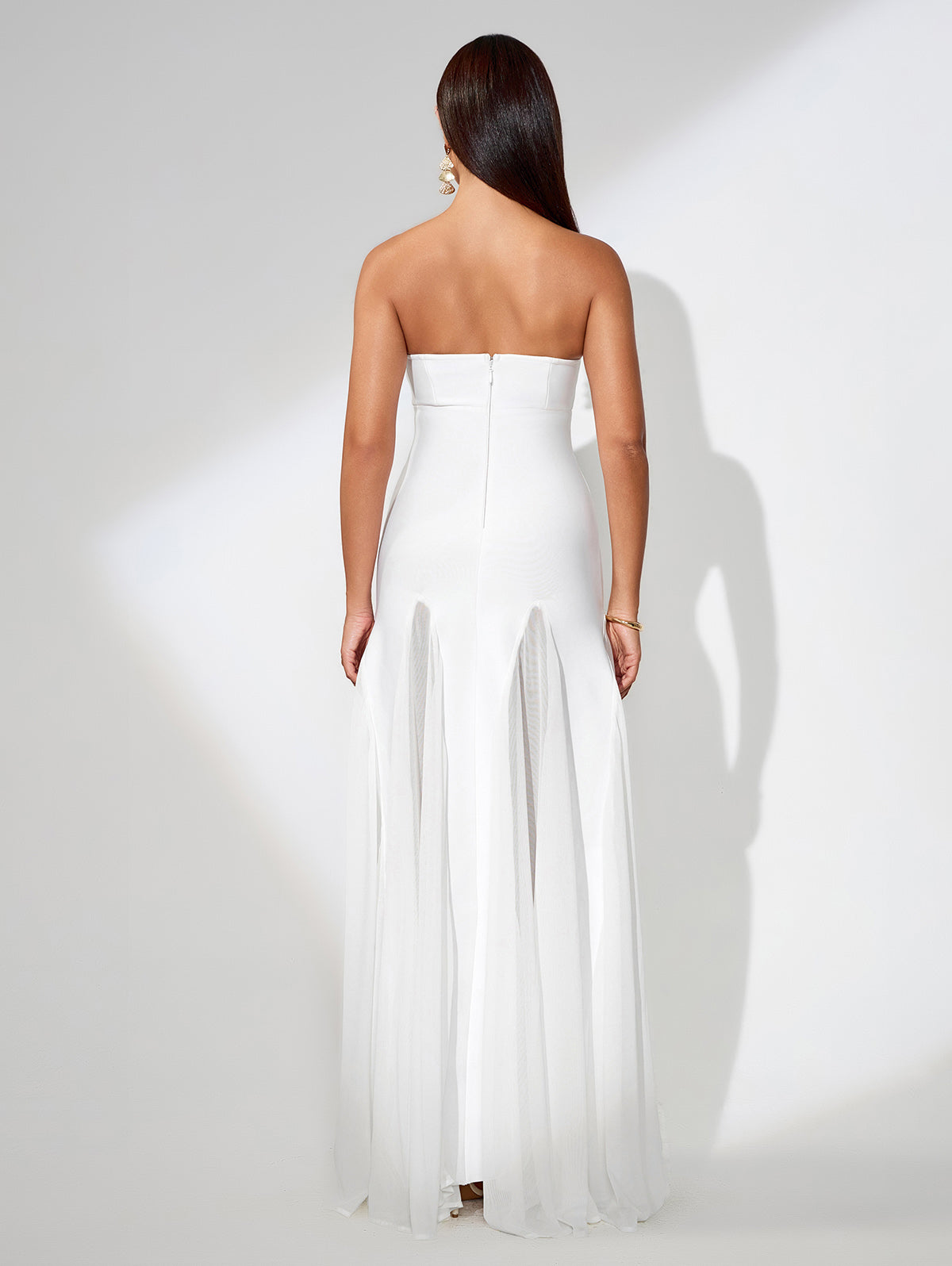 Theodora Bellamy — Colored Solid Mesh Lace Dress, alternate view 4