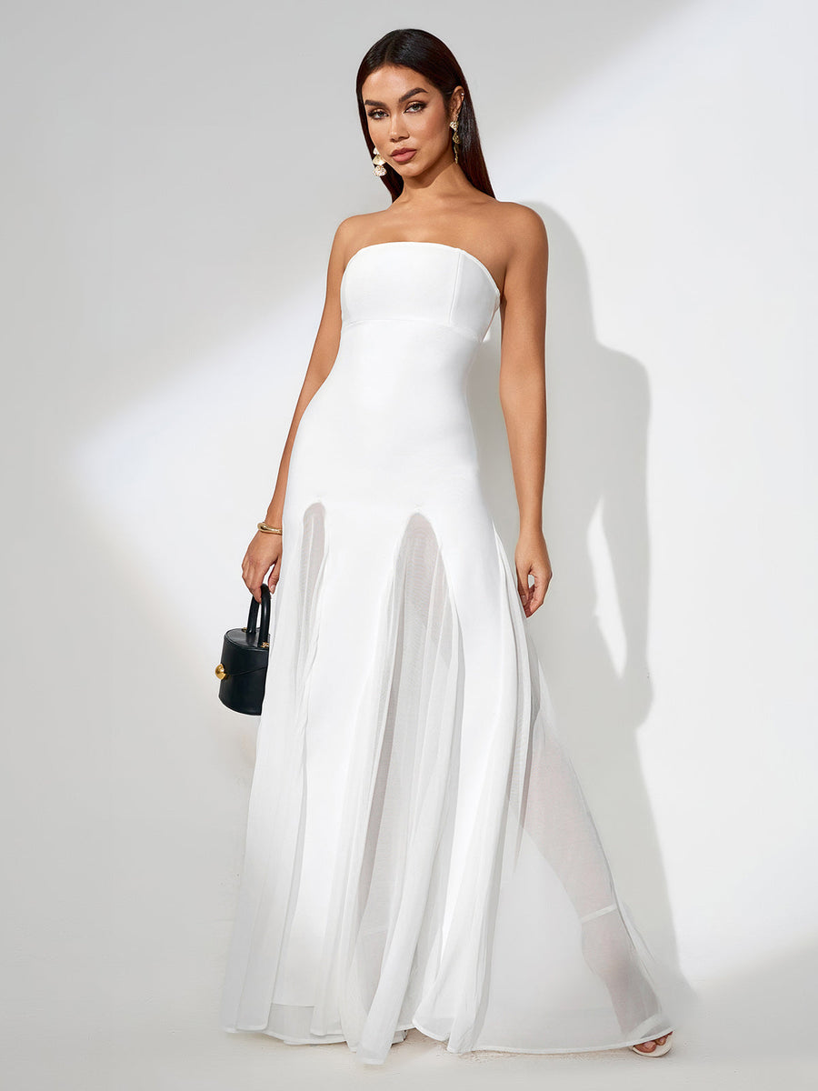 Colored Solid Mesh Lace Dress