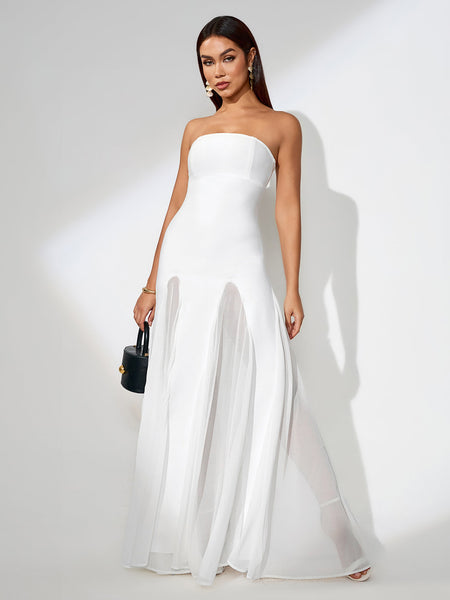 Colored Solid Mesh Lace Dress