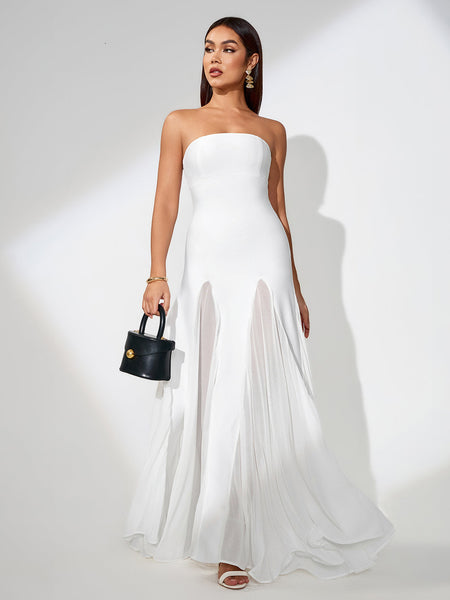 Colored Solid Mesh Lace Dress