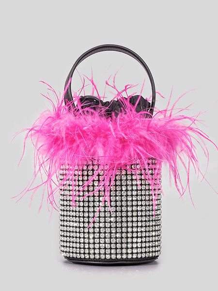 Celeste Feather Diamond Bucket Tote