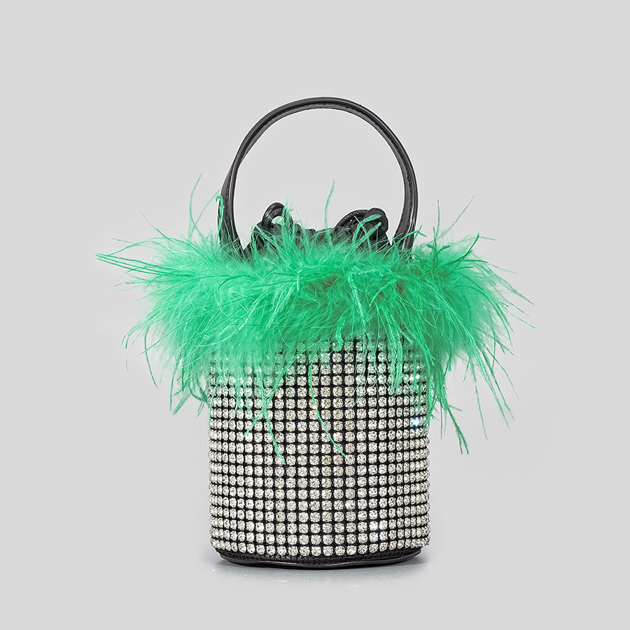 Celeste Feather Diamond Bucket Tote