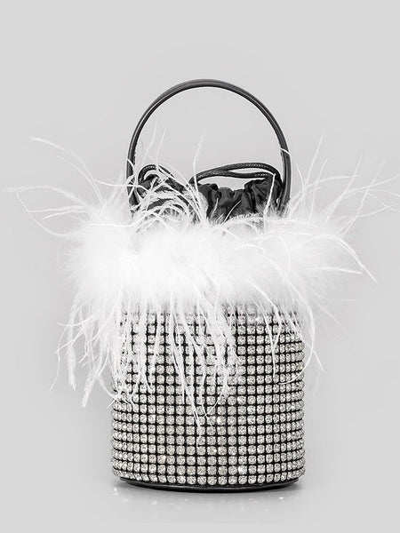 Celeste Feather Diamond Bucket Tote