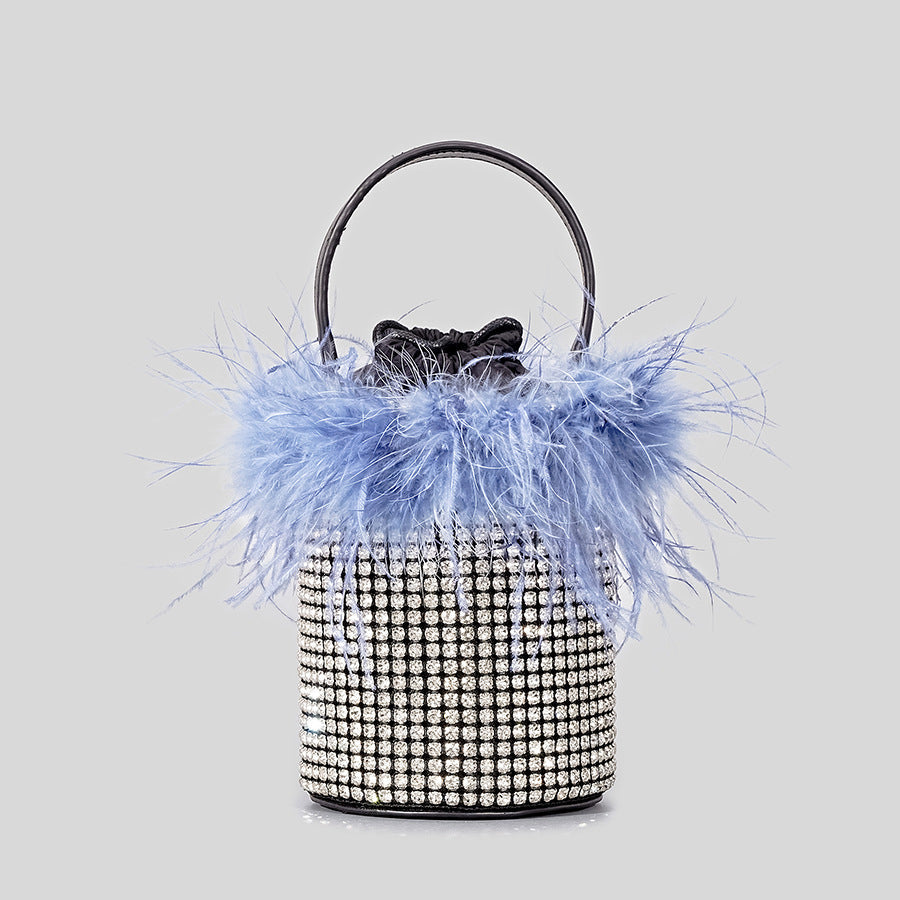 Celeste Feather Diamond Bucket Tote