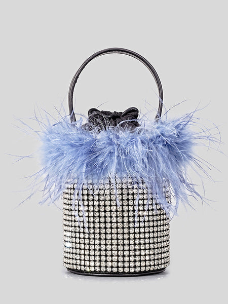 Celeste Feather Diamond Bucket Tote