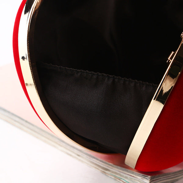 Red Suede Love Evening Bag