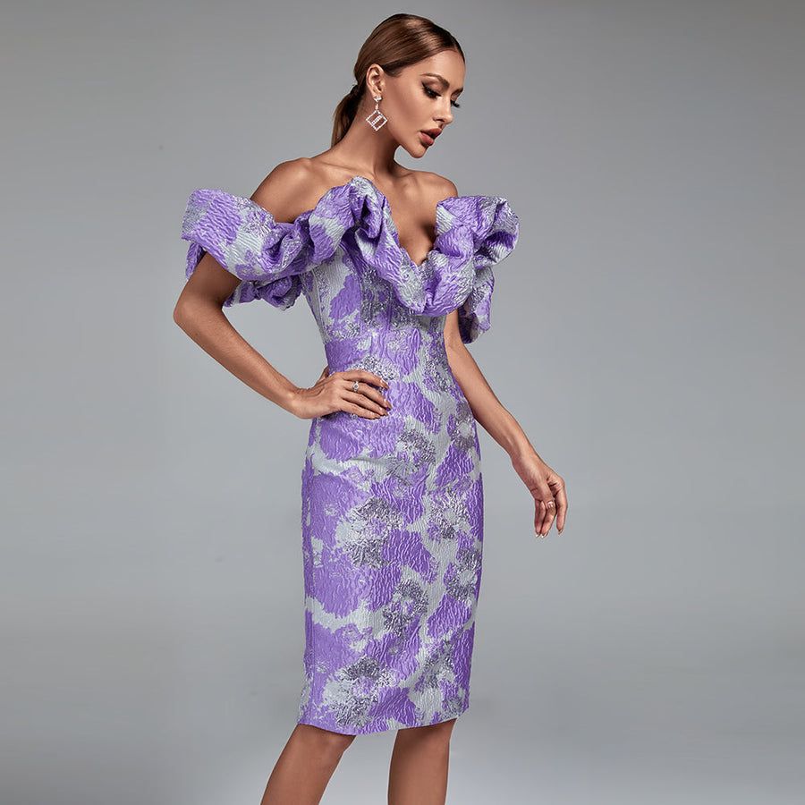 Jules Marceau — Short fitted pleated strapless dress with backless design for a chic and elegant look