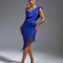 One Shoulder Tassels Midi Bandage Dress