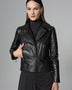Black Biker Lamb Leather Jacket-0