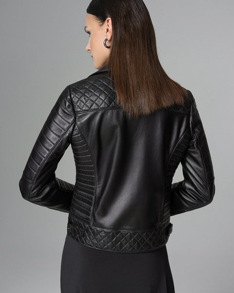 Black Biker Lamb Leather Jacket-1