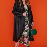 Black Eco Leather Trench Coat-0