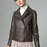 Chocolate Genuine Leather Jacket-0