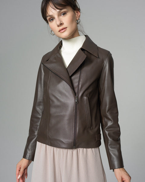 Chocolate Genuine Leather Jacket-0