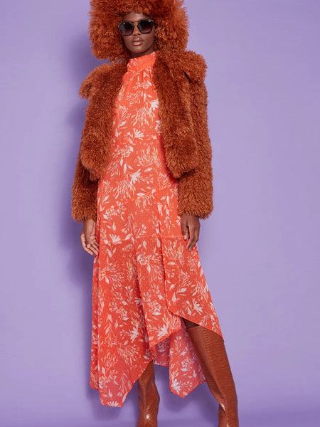 Chocolate Bamboo Lyocell Knitted Vegan Faux Shearling Jacket